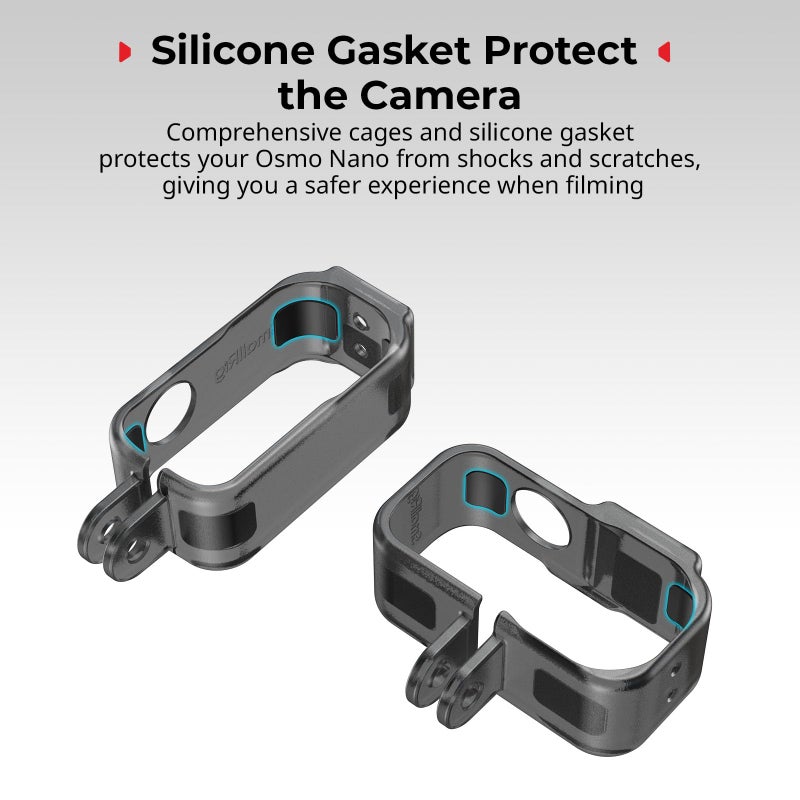 SmallRig Vertical to Horizontal Action Camera Case Kit for DJI Osmo Nano, with 1/4"-20 Locating Hole, Silicone Gasket, Cold Shoe, Quick Release Design, Ultra-Low-Angle Shooting - Image 3