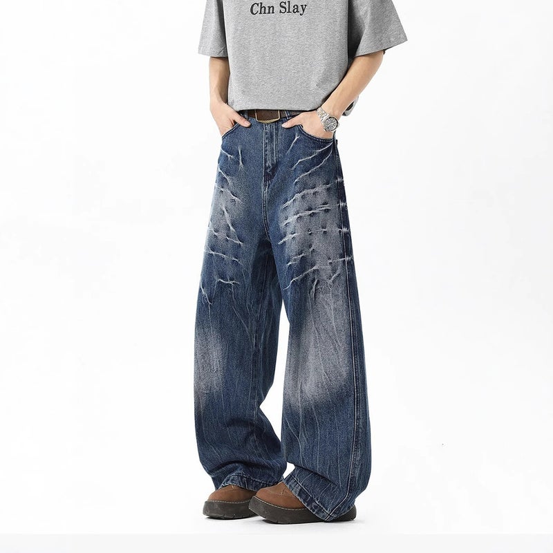 Unisex Classic Denim Jeans Loose Fit Daily Outdoor Wear - Image 3