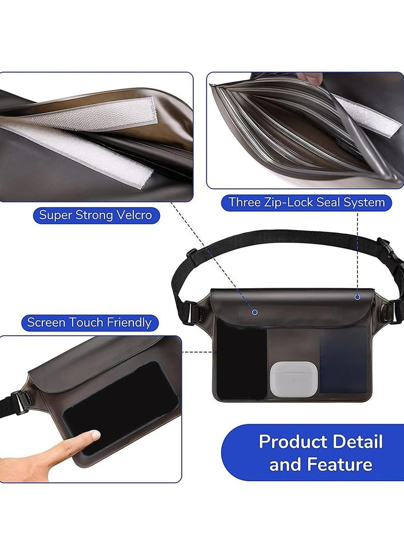 CMGTYYD 2-piece waterproof pouch with adjustable waist belt and touch-sensitive screen dry bag to keep your phone and valuables dry for the beach, swimming, boating, hiking and outdoor water sports  - Image 3