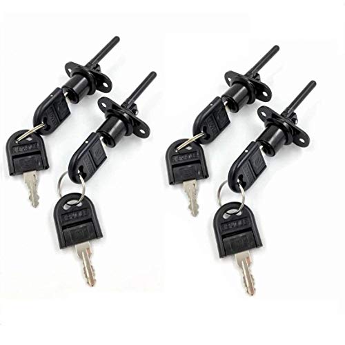 TBWHL 4 Pcs - Zinc Alloy Drawer Lock with Keys, Desk Locks File Cabinet Lock for Wardrobe Furniture Cabinet Locker Showcase with 8 Same Key 16mm (Black) - Image 1