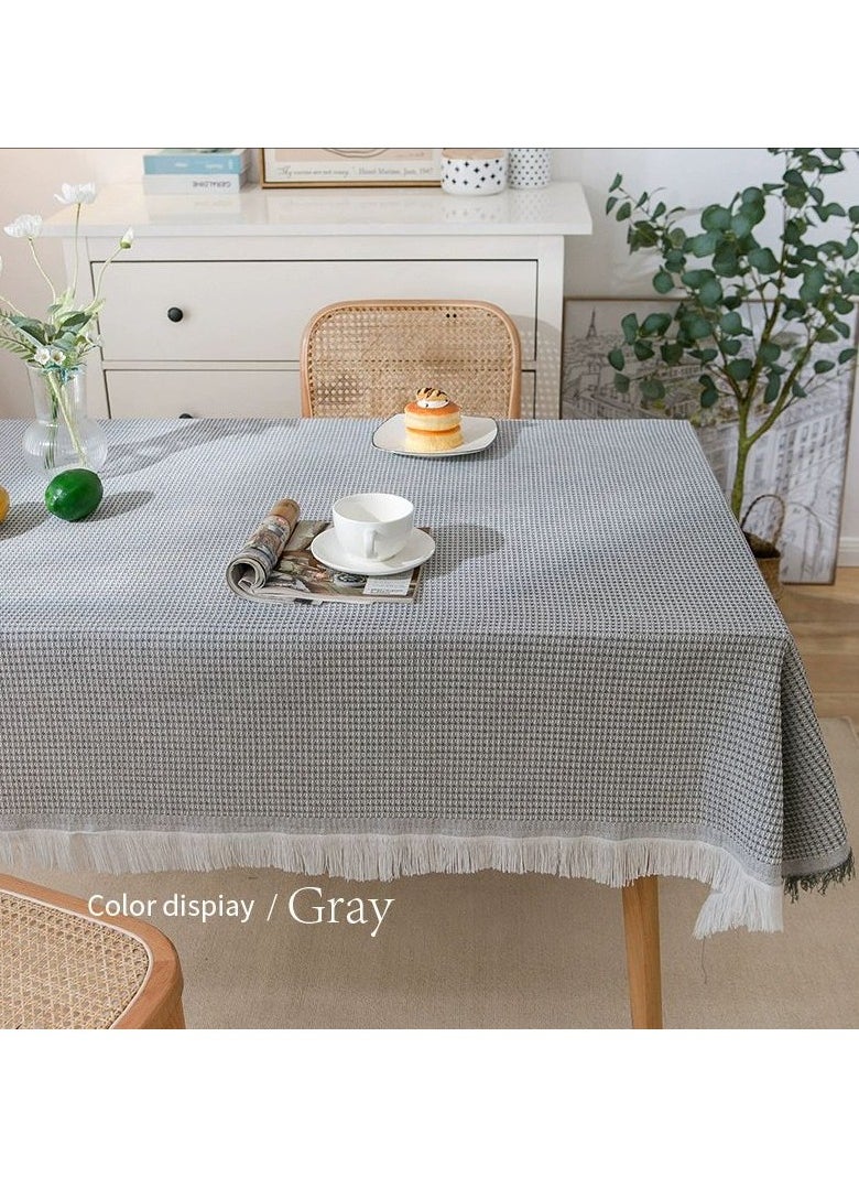 Beauenty Simple Tablecloth Desktop Heat Insulation Table Mat Home Decoration Waterproof Oil-Proof Rectangular Tablecloth 90*90 CM Grey  - Image 2