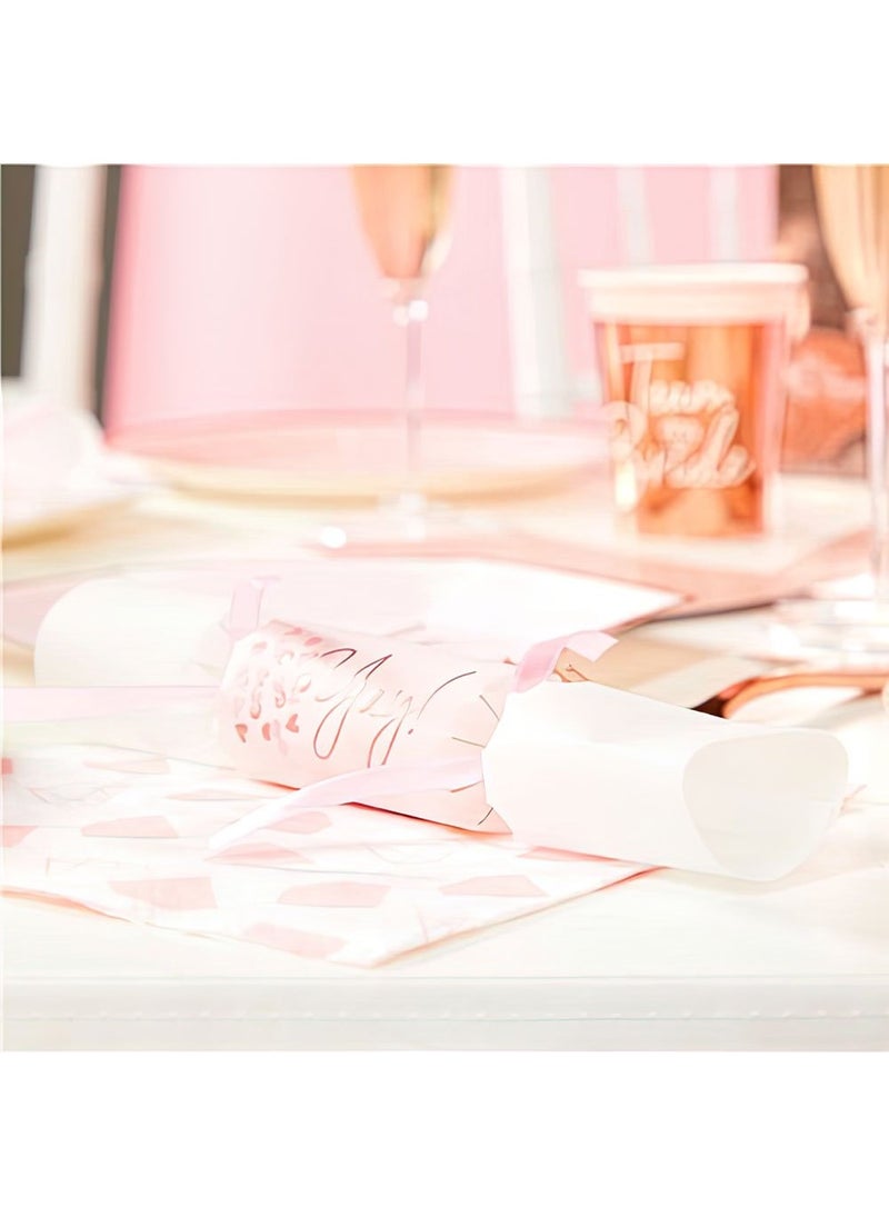 Riethmüller Team Bride Confetti Crackers Pink Foil 18cm 8-Pack - Image 2