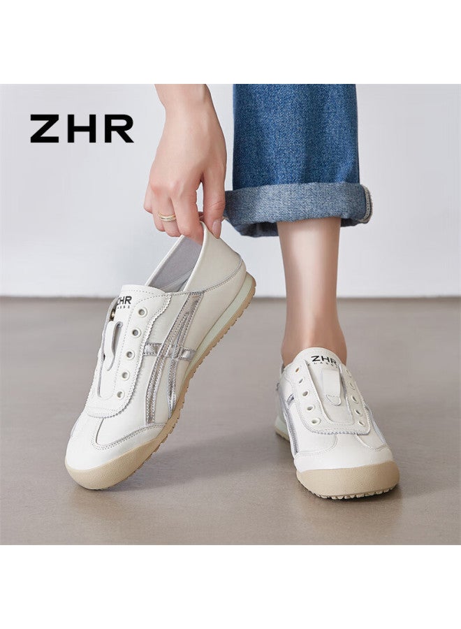 Zhr Women's Lightweight Flat Bottom Sports Shoes Bt103 Beige Silver 40 - Image 2