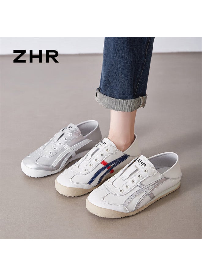Zhr Women's Lightweight Flat Bottom Sports Shoes Bt103 Beige Silver 40 - Image 4