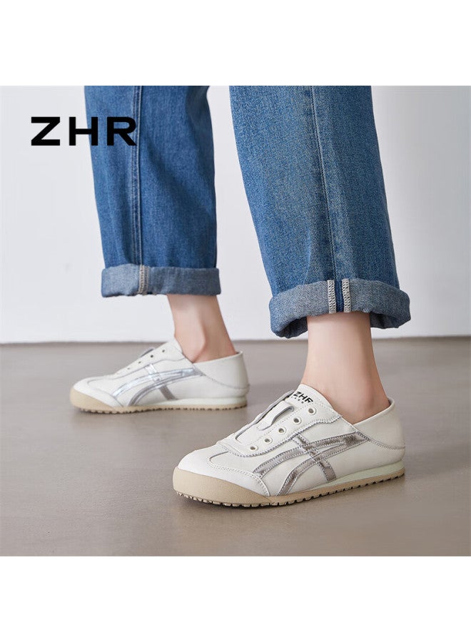 Zhr Women's Lightweight Flat Bottom Sports Shoes Bt103 Beige Silver 40 - Image 3