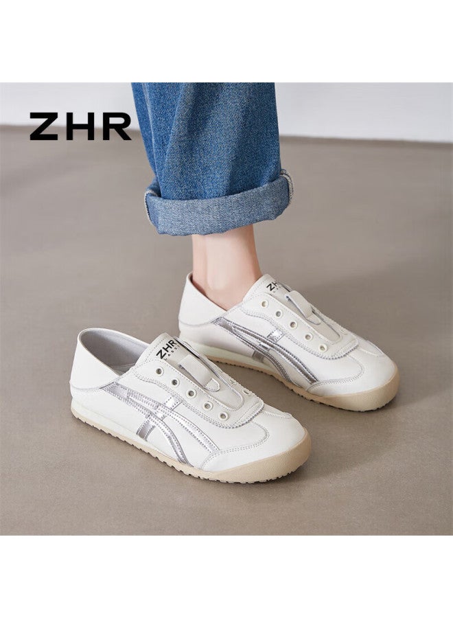 Zhr Women's Lightweight Flat Bottom Sports Shoes Bt103 Beige Silver 40 - Image 1