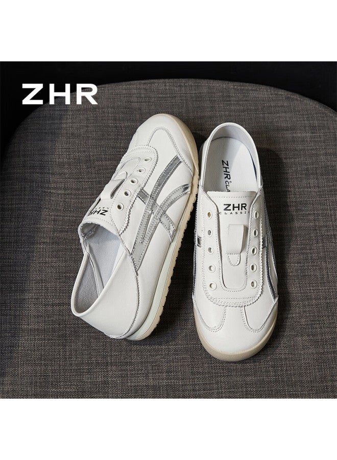 Zhr Women's Lightweight Flat Bottom Sports Shoes Bt103 Beige Silver 40 - Image 5