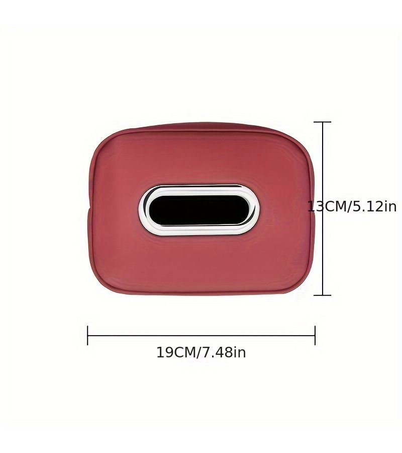 Red PU Leather Tissue Box Multi Functional Pouch for Car Visor Seat Armrest - Image 2