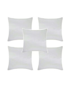 LuxHome Premium Soft White Outdoor Cushion Covers Set of 5 – Woven Texture, Water & Oil Repellent, Made in Spain for Patio, Garden, Balcony, Poolside – 18x18 Inch (45x45 cm)  - Image 1