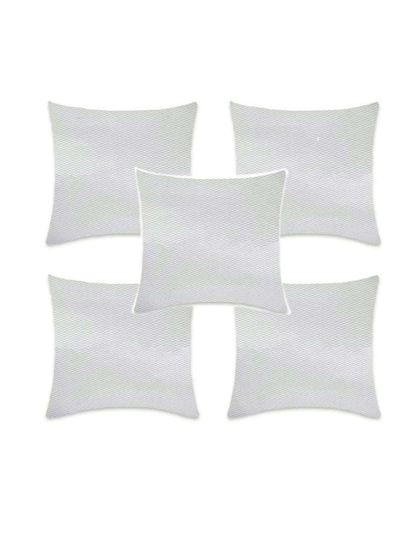 LuxHome Premium Soft White Outdoor Cushion Covers Set of 5 – Woven Texture, Water & Oil Repellent, Made in Spain for Patio, Garden, Balcony, Poolside – 18x18 Inch (45x45 cm) - Image 1