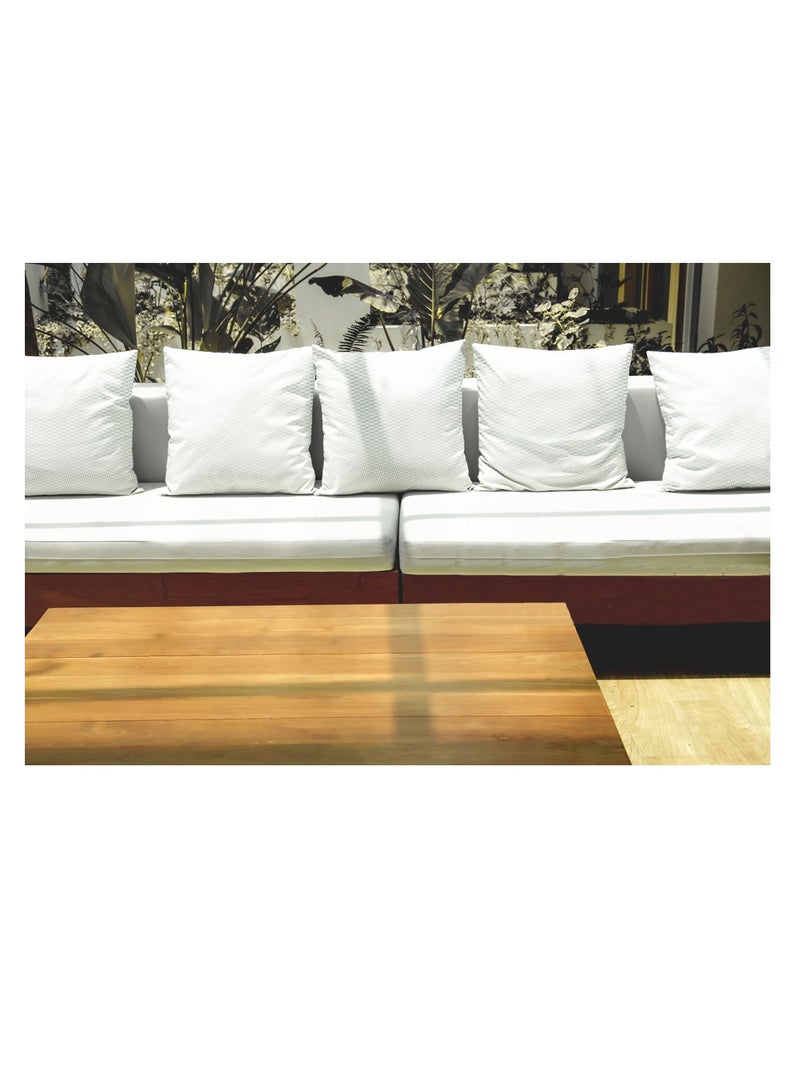 LuxHome Premium Soft White Outdoor Cushion Covers Set of 5 – Woven Texture, Water & Oil Repellent, Made in Spain for Patio, Garden, Balcony, Poolside – 18x18 Inch (45x45 cm) - Image 4