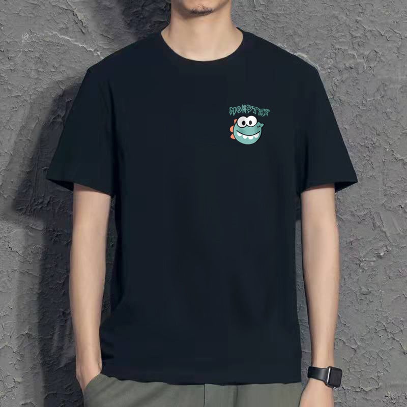 2023 Summer Short-Sleeved Men'S T-Shirt Base Shirt Printed All-Match Top Clothes Round Neck Slim-Fit Short-Sleeved Casual T-Shirt - Image 1