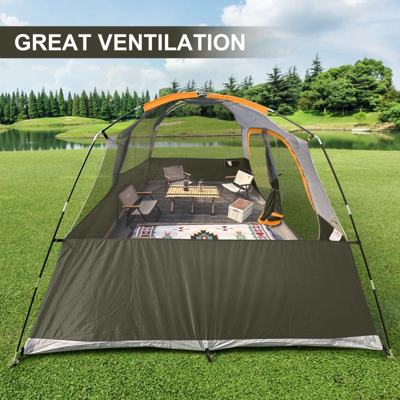 CAMPROS CP Tent 8 Person Camping Tents, Waterproof Windproof Family Dome Tent with Rainfly, Large Mesh Windows, Wider Door, Easy Setup, Portable with Carry Bag (Olive) - Image 5