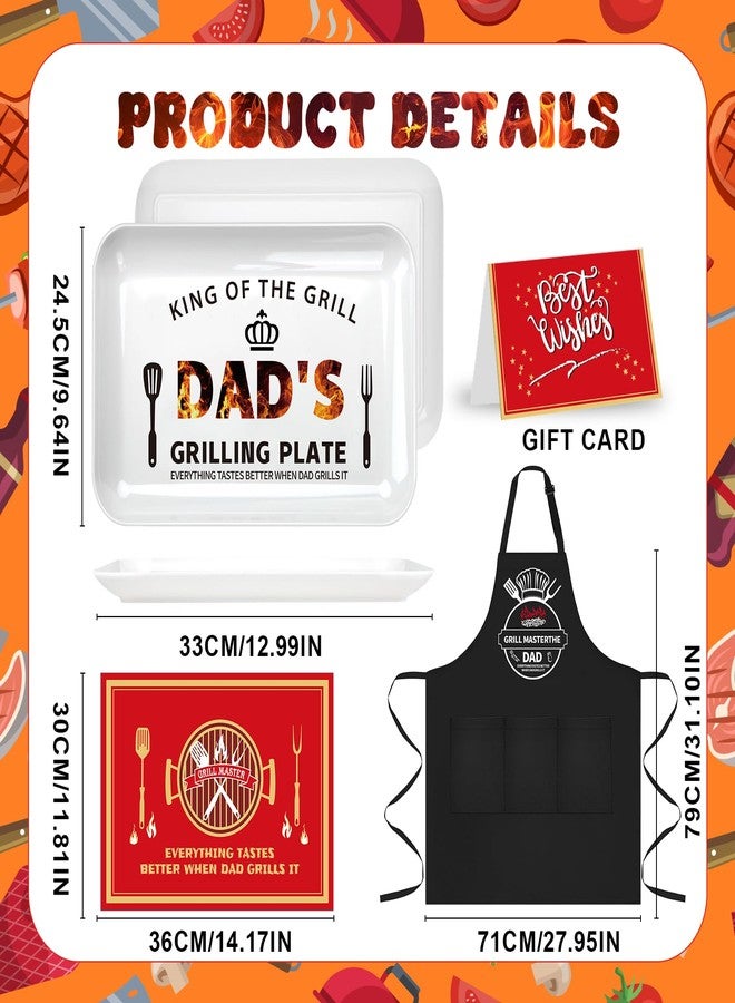 Jiytivity 4 Pcs Fathers Day Dad Gifts for Men Grandpa Daddy Dad Grill Platter Gift Include BBQ Grilling Platter Apron Card Gift Boxes Sets for Father's Day Birthday Gifts Charcuterie Outdoor Indoor Cooking - Image 2
