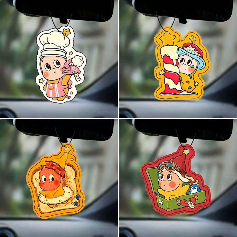 Star-Shaped Car Air Freshener Hanging Ornament - Long-Lasting Clove Fragrance, Multi-Scent Aroma Disc for Odor Elimination - Image 1