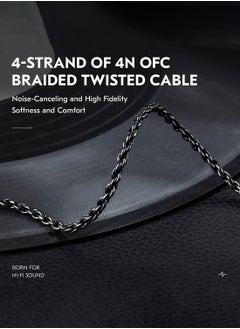 Generic KZ ZSN PRO Earphone Upgraded Cable, 2M Long IEM Cable 4N OFC Braided Cable Replacement Headphone Wire QDC-Pins for KZ ZS10 PRO/ZSN PRO X/EDX PRO/Castor/ZS12 PRO X Earbuds (2PIN-C 3.5MM, without Mic)  - Image 2