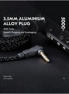 Generic KZ ZSN PRO Earphone Upgraded Cable, 2M Long IEM Cable 4N OFC Braided Cable Replacement Headphone Wire QDC-Pins for KZ ZS10 PRO/ZSN PRO X/EDX PRO/Castor/ZS12 PRO X Earbuds (2PIN-C 3.5MM, without Mic)  - Image 3