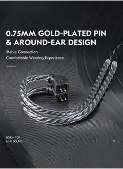 Generic KZ ZSN PRO Earphone Upgraded Cable, 2M Long IEM Cable 4N OFC Braided Cable Replacement Headphone Wire QDC-Pins for KZ ZS10 PRO/ZSN PRO X/EDX PRO/Castor/ZS12 PRO X Earbuds (2PIN-C 3.5MM, without Mic)  - Image 4