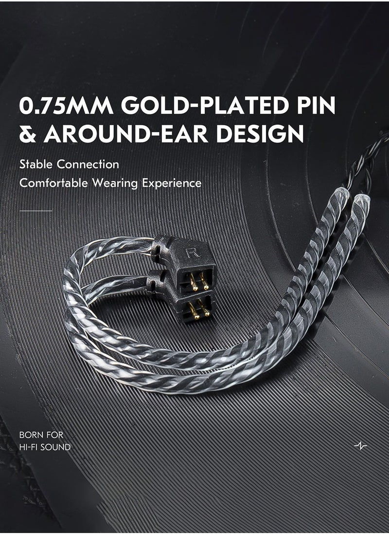 ماركة غير محددة كابل مطور لسماعات الأذن KZ ZSN PRO، كابل IEM طويل بطول 2 متر كابل IEM 4N OFC مضفر 4N كابل مضفر 4N OFC سلك سماعة رأس بديل QDC-Pins لسماعات الأذن KZ ZS10 PRO/ZSN PRO X/EDX PRO/Castor/ZS12 PRO X (2PIN-C 3.5MM، بدون ميكروفون)  - Image 4