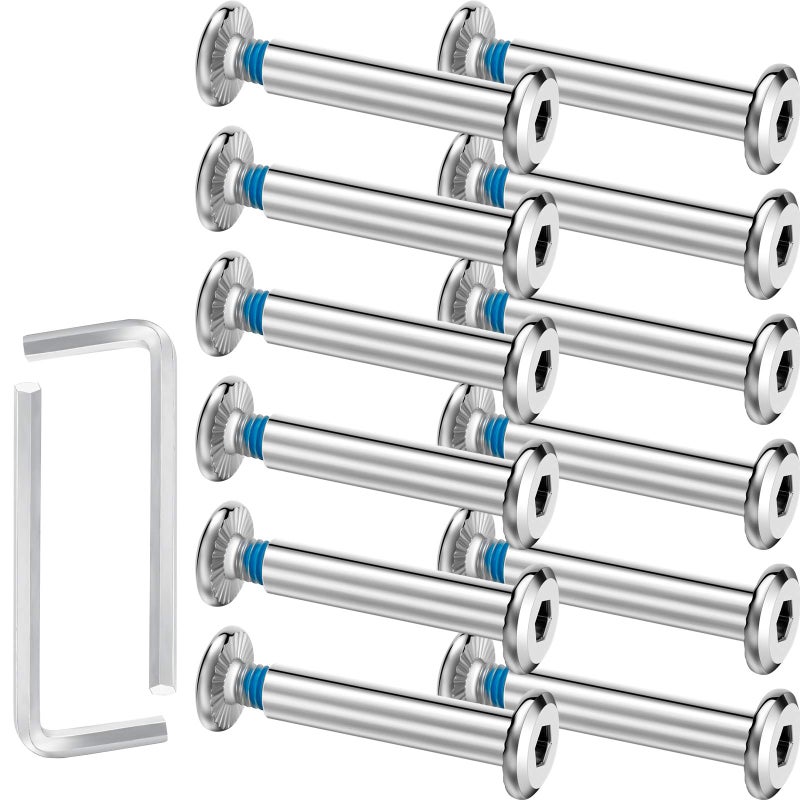 Hotop 20 Sets Skate Wheel Socket Screw Inline Roller Skate Screws Shaft Hex with 2 Pieces Installation Tool - Image 1