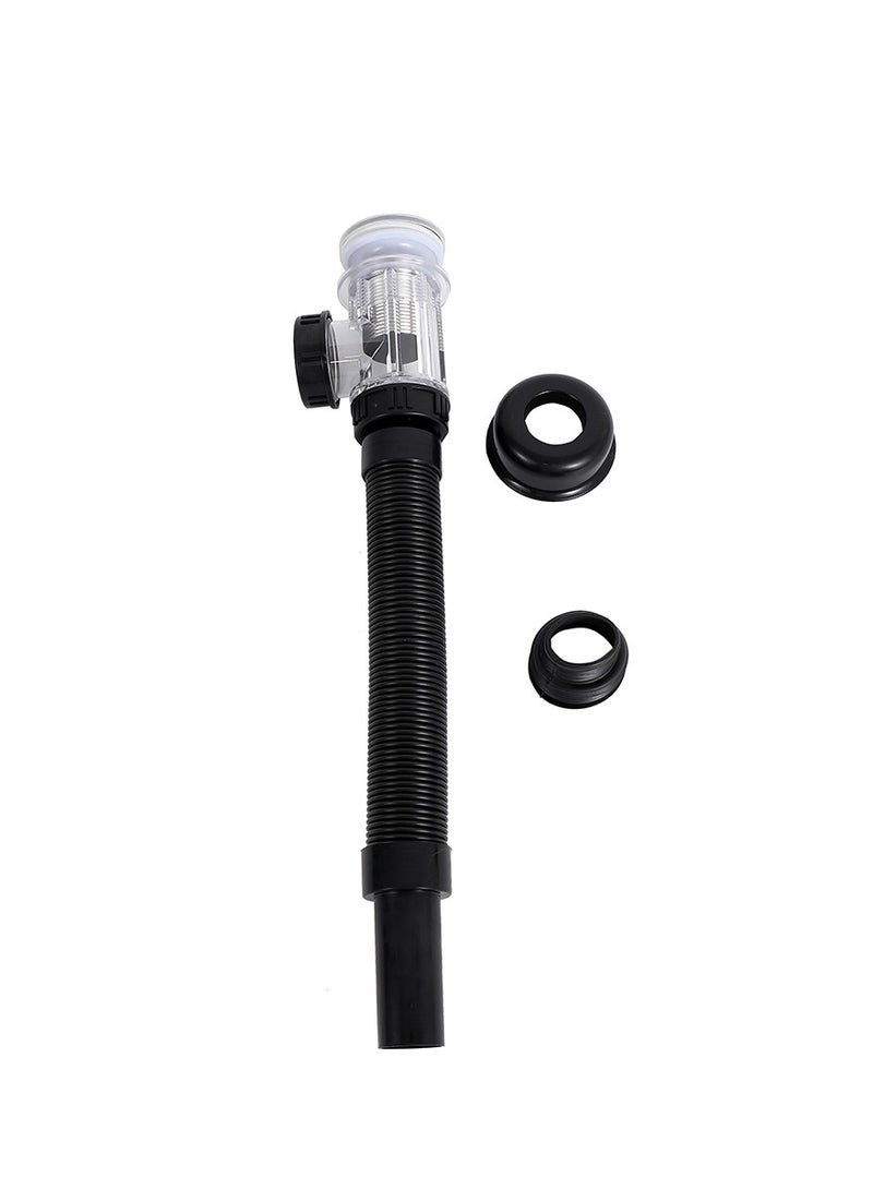Multipurpose Sink Sewer Drain Pipe - Durable black drain pipe with a rust-resistant steel filter leak-proof, easy to install - Ideal plumbing solution for kitchen and bathroom waste management - Image 3
