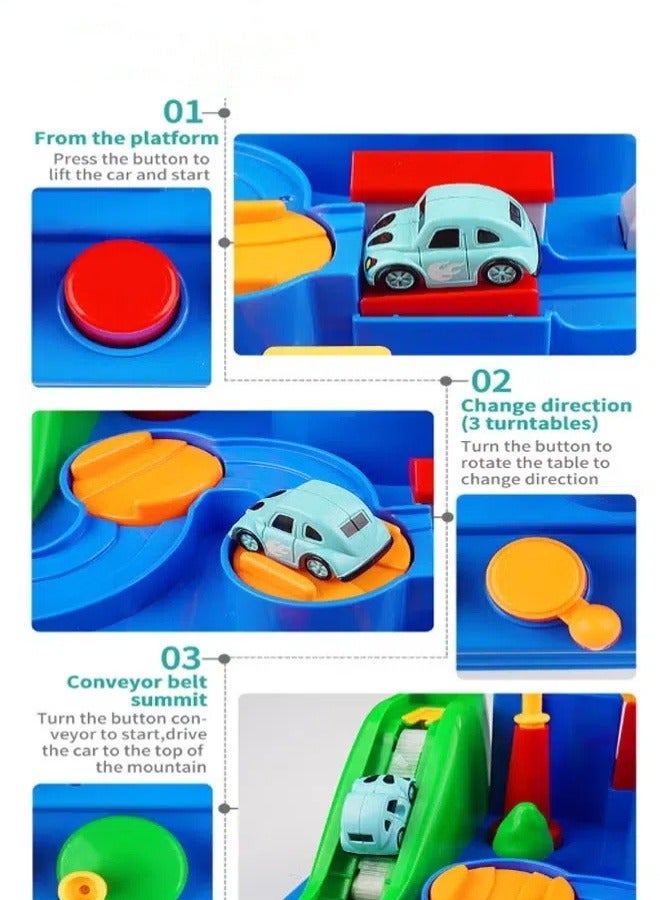 oldlaiben Race Track Toys, Car Toys for Boys and Girls 3-4, Puzzle Track Rescue Racer Game with Magnetic Helicopter, STEM Learning, Montessori, Logical & Motor Development Easter Toys（Pink） - Image 4