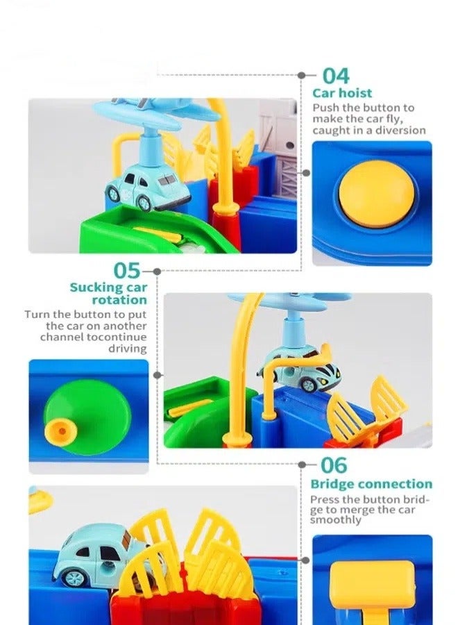 oldlaiben Race Track Toys, Car Toys for Boys and Girls 3-4, Puzzle Track Rescue Racer Game with Magnetic Helicopter, STEM Learning, Montessori, Logical & Motor Development Easter Toys（Pink） - Image 5