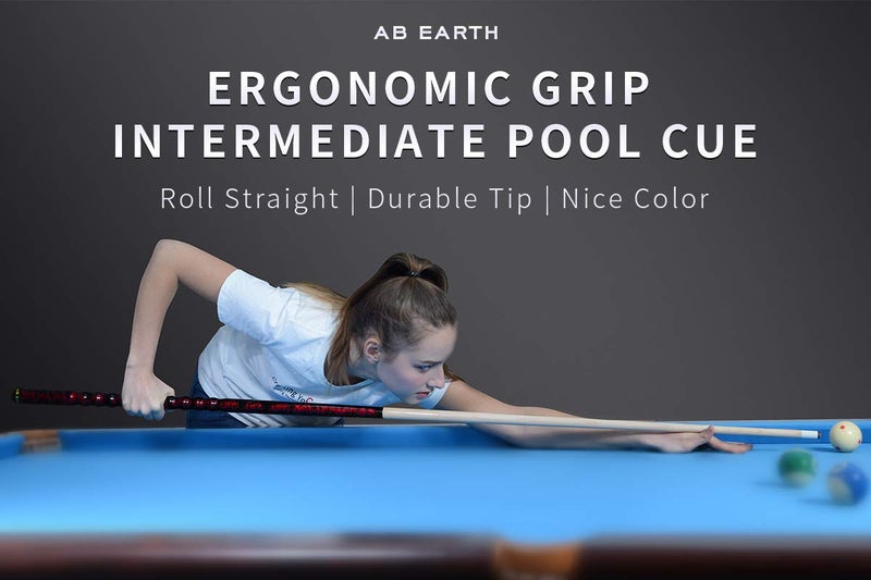 AB Earth 58" Pool Cue/Pool Stick Ergonomic Design Hardwood Canadian Maple 13mm Tip 18-21oz Billiard Cue B1SN, Wine 21oz - Image 2