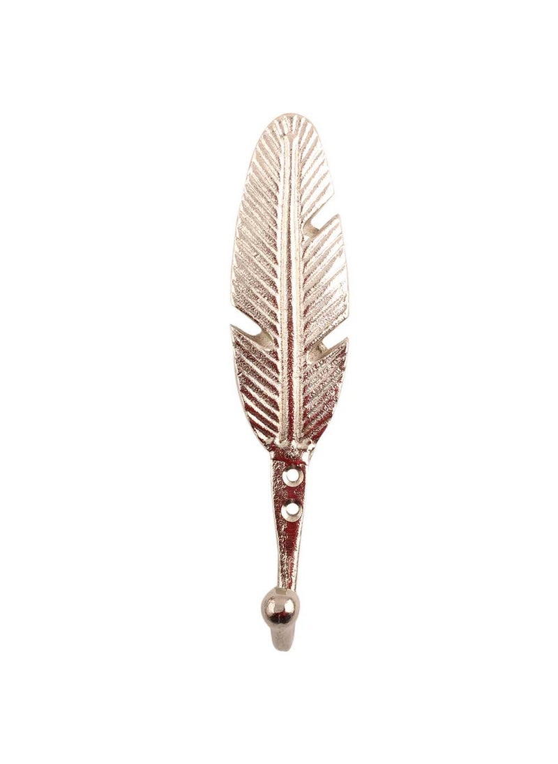 Indian-Shelf IndianShelf Metal Big Hooks Feather Key Holders Wall Hanging Clothes Mount 6 Inch Silver Standard HK7011  - Image 2