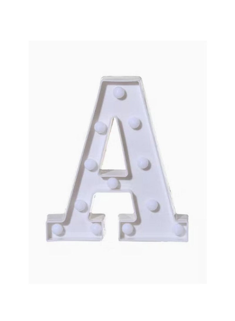 A Letter Battery Powered Free Standing Hanging Eye catching LED Light White 22x18x4.5cm - Image 1