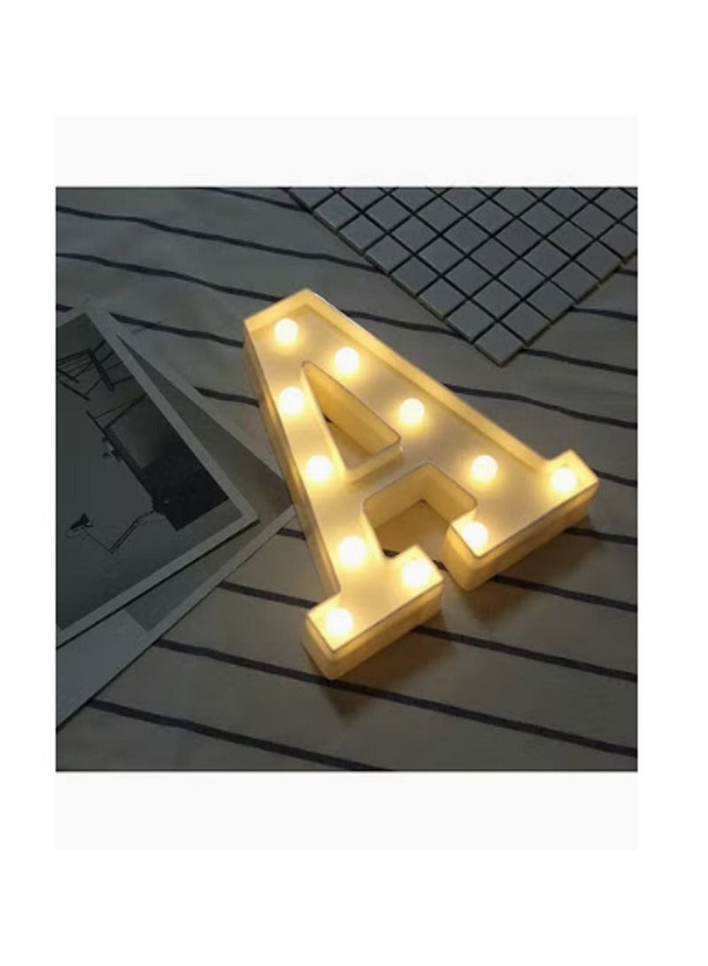 A Letter Battery Powered Free Standing Hanging Eye catching LED Light White 22x18x4.5cm - Image 2