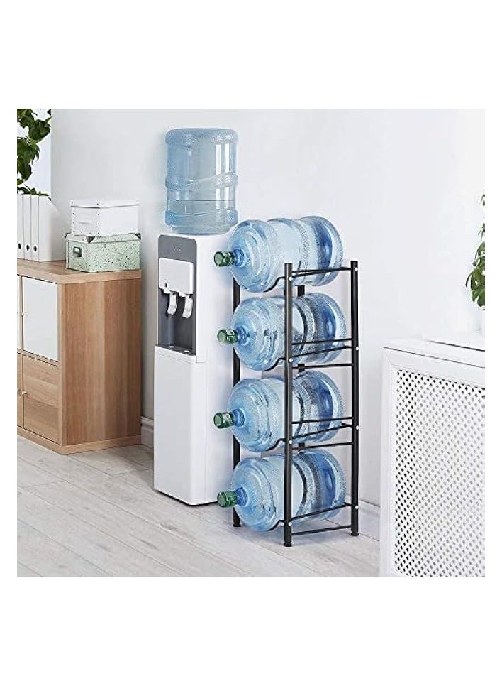 erorex Water Bottle Storage Stand, 4 Tier Water Bottle Holder, 5 Gallons Heavy Duty Water Jug Rack for Kitchen Home and Office Easy To Assemble Black - Image 3