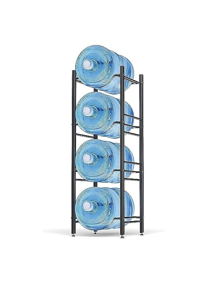 erorex Water Bottle Storage Stand, 4 Tier Water Bottle Holder, 5 Gallons Heavy Duty Water Jug Rack for Kitchen Home and Office Easy To Assemble Black - Image 2