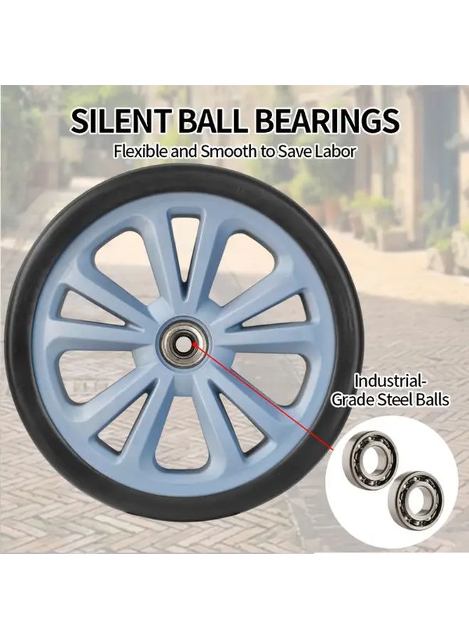 8.03 Inch Blue EVA Solid Wheels For Shopping Carts Utility Wagons Household Trolleys - Image 5