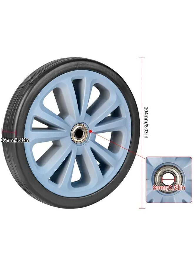 8.03 Inch Blue EVA Solid Wheels For Shopping Carts Utility Wagons Household Trolleys - Image 3
