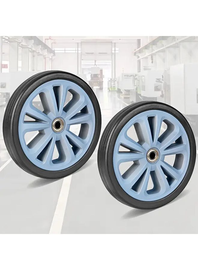 8.03 Inch Blue EVA Solid Wheels For Shopping Carts Utility Wagons Household Trolleys - Image 2