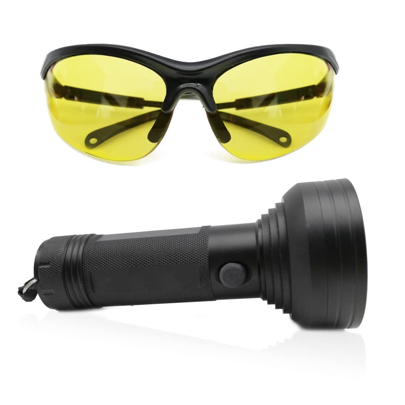 RBOKO طقم كشف تسرب صبغة زيت UV لمكيف الهواء يتضمن مصباح LED برو 68 مع نظارات واقية من الأشعة فوق البنفسجية، أداة كشف تسرب مكيف الهواء، مصباح يدوي لاختبار تسرب زيت مكيف الهواء، طقم كشف احترافي - Image 1