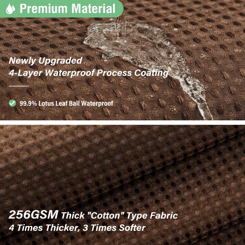 Dynamene ستارة دش طويلة من القماش - 78 بوصة بطول وافل نسج ذي قماشية مرجحة الستائر للاستحمام للحمام المحايدة في فندق SPA ستارة حمام فاخرة مع 12 خطافات بلاستيكية 72 × 78 بني - Image 2