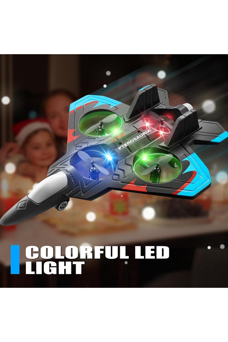 Foam RC Airplane – Fighter Jet with LED Lights, 360° Stunts, and One-Key Takeoff – Durable EPP Remote Control Plane for Kids & Adults - Image 4