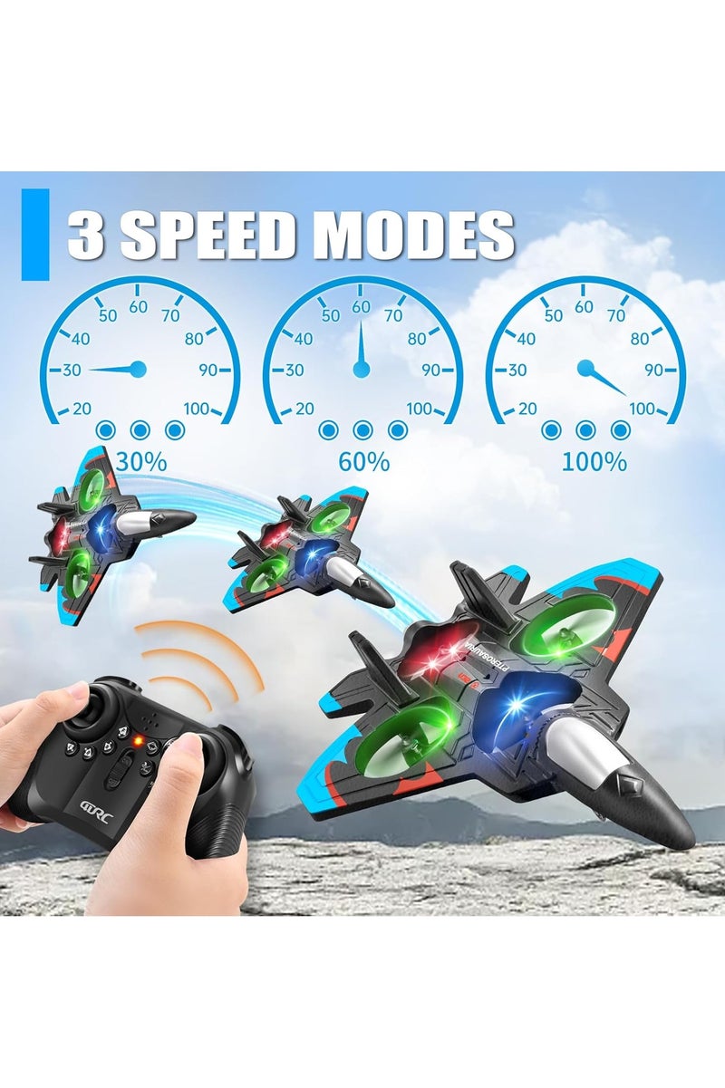 Foam RC Airplane – Fighter Jet with LED Lights, 360° Stunts, and One-Key Takeoff – Durable EPP Remote Control Plane for Kids & Adults - Image 5