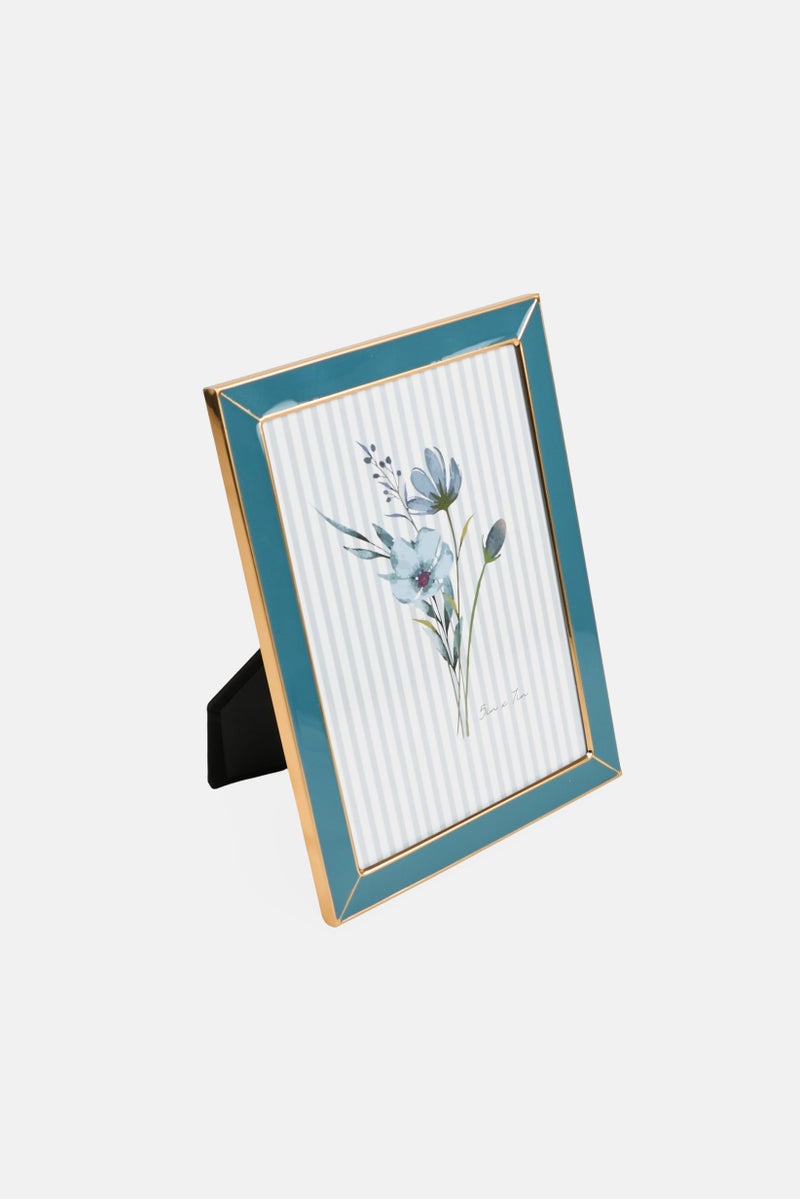 Enchante Accessories Floral Pattern Photo Frame, Blue - Image 2