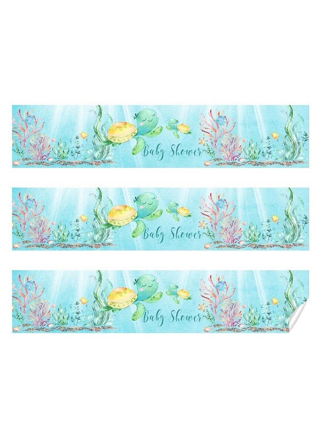 Amanda Creation Little Hatchling Cute Sea Turtle Sea Life Baby Sprinkle Shower Waterproof Water Bottle Sticker Wrappers 20 Wrap Around Labels Sized 1.75" x 8.5" by AmandaCreation - Image 2