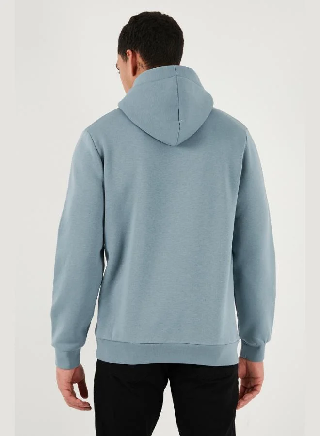 Buratti  Buratti Regular Fit Hooded Kangaroo Pocket Furry Soft Raised Sweat Men's SWEAT 5905281 for Men | Best Price UAE