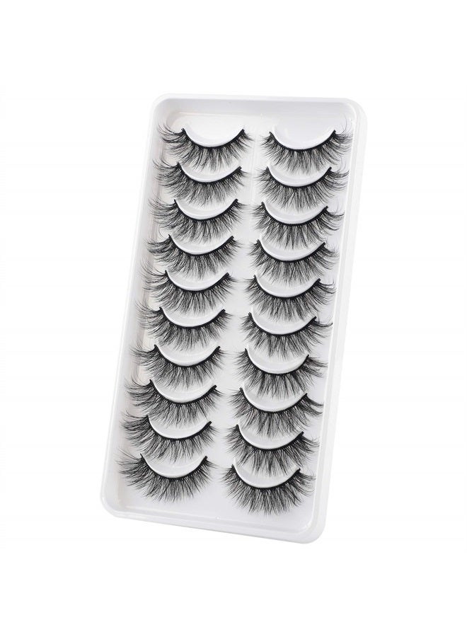 JIMIRE 10 Pairs Fake Eyelashes Fluffy Natural False Lashes Cat-Eye Lashes Pack - Image 2