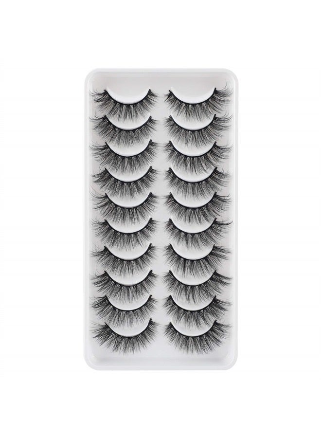 JIMIRE 10 Pairs Fake Eyelashes Fluffy Natural False Lashes Cat-Eye Lashes Pack - Image 3