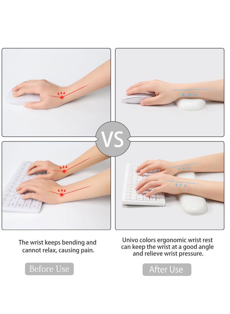 Excefore Wrist Rest Set, Silicone Gel Keyboard and Mouse Wrist Pad Rest, Keyboard Wrist Rest Pad Cushion Support for Office, Gaming, Computer, Laptop and Mac, Pain Relief & Easy Typing - Image 2