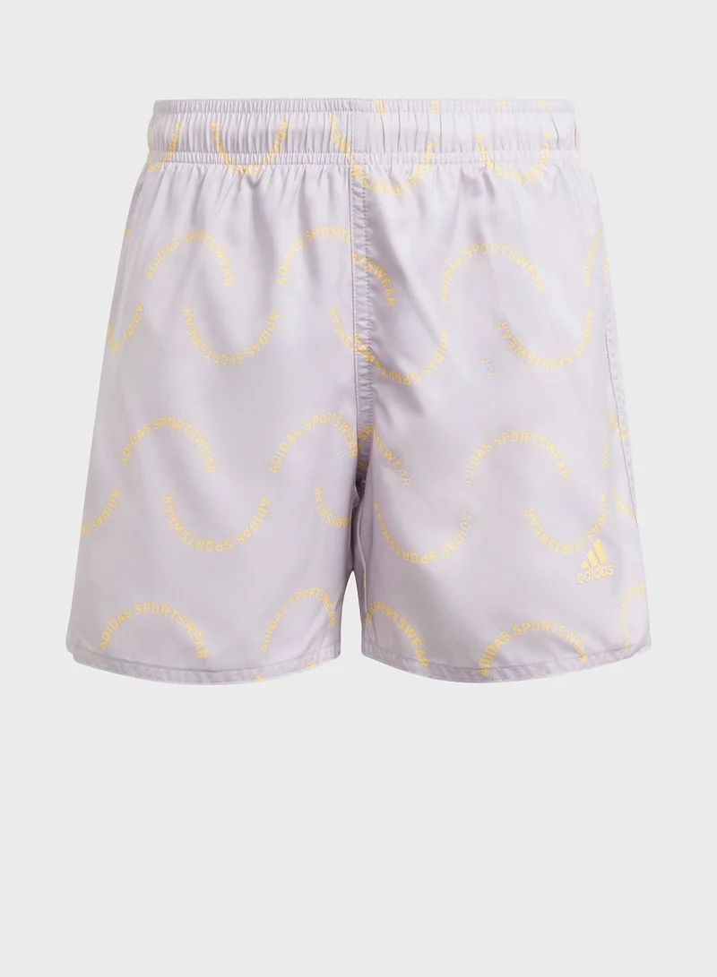 Adidas Kids Sportswear Wave Print Classic Swimshorts