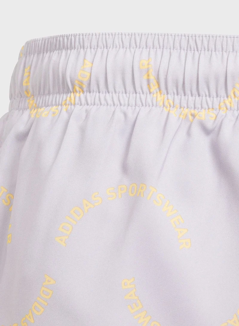 Adidas Kids Sportswear Wave Print Classic Swimshorts