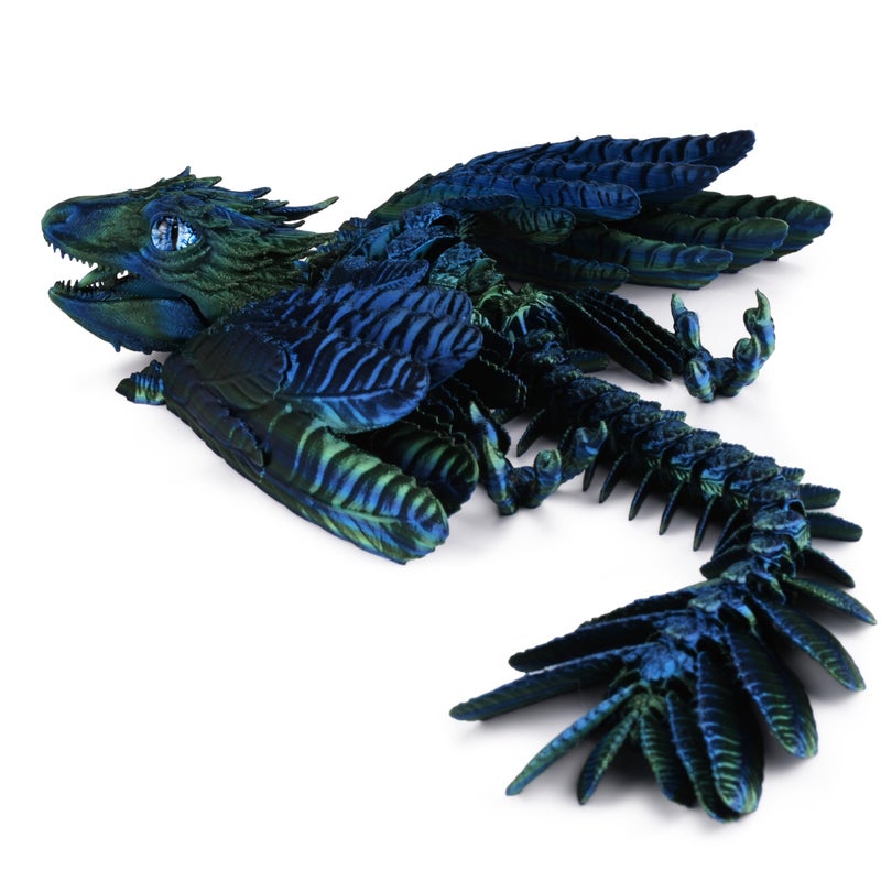 Guwewu Feathered Wyvern 3D Printed Articulated Fidget Dragon Azurewing - Image 2