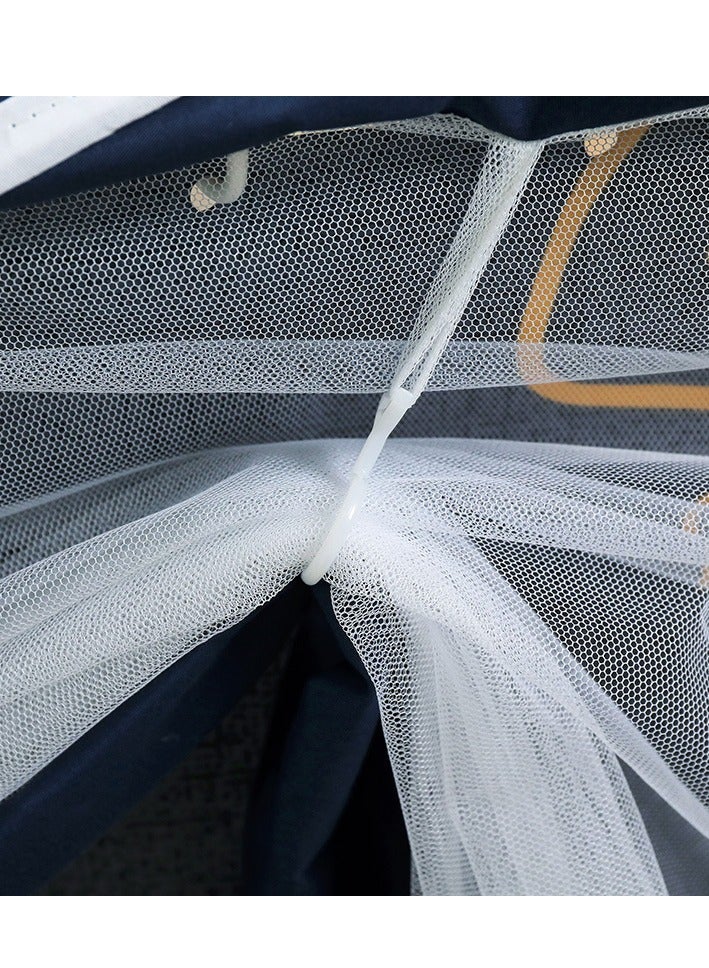 Bluejw Bed Canopy Tents Curtain Blackout Single Bed Tent Student Shading Cloth Canopy Dormitory Mosquito Net Sleep Privacy Protection with Frame for Children Bedroom With Cartoon Astronaut Pattern - Image 4